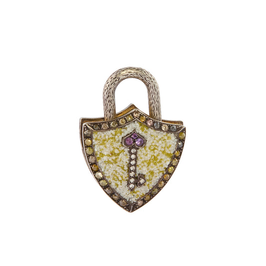 Micro Mosaic Shield and Key Padlock - Main Img