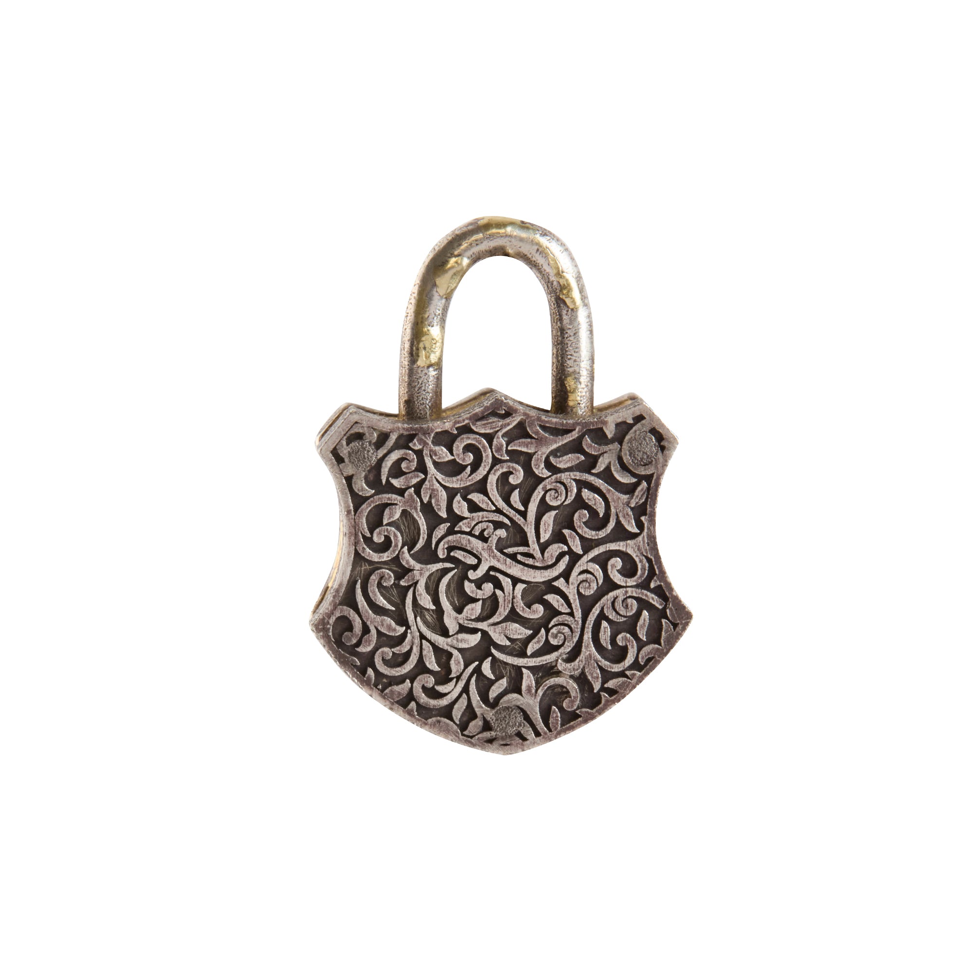 Diamond and Lapis Micro Mosaic Padlock Pendant