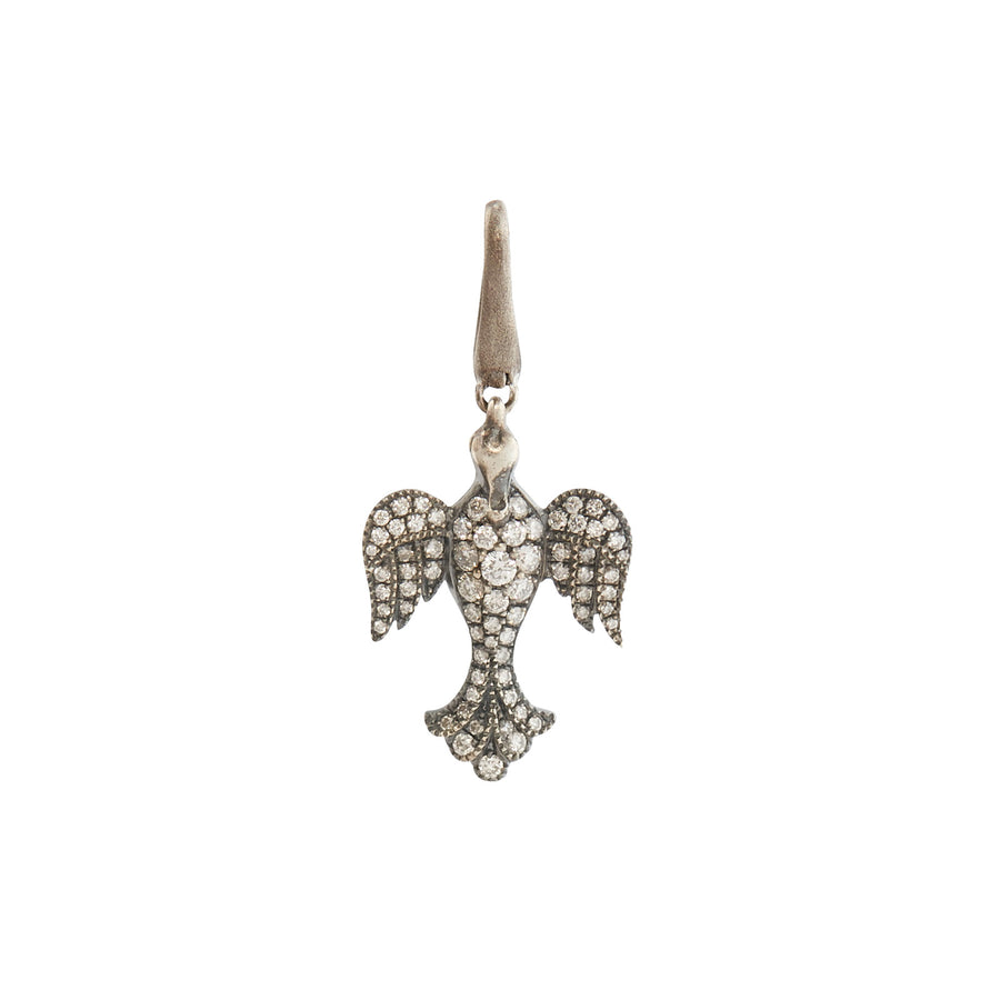Arman Sarkisyan Diamond Dove Charm - Sterling Silver - Charms & Pendants - Broken English Jewelry front view