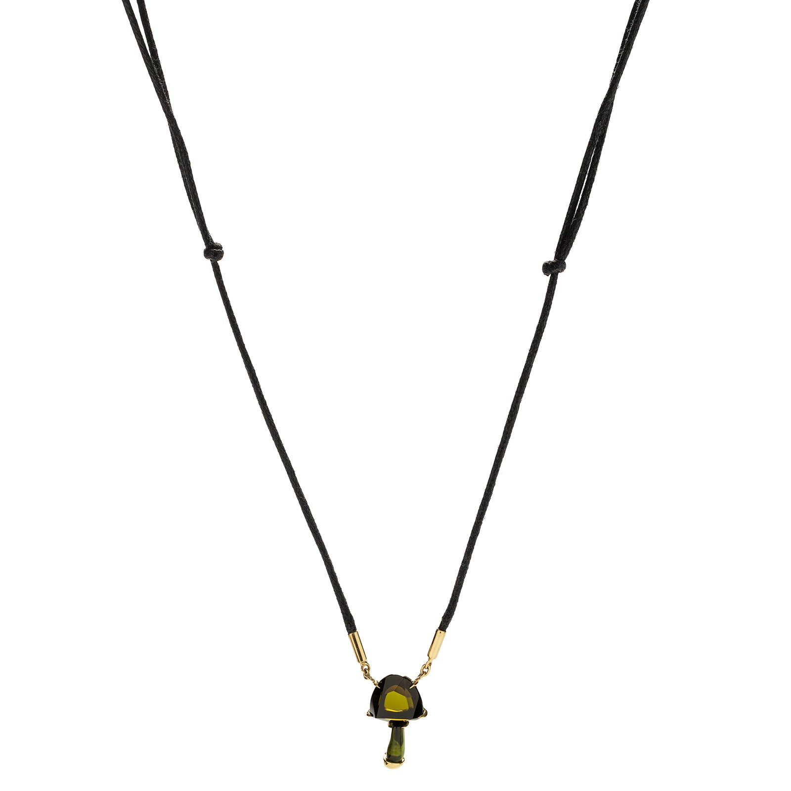 Ara Vartanian Green Tourmaline Mushroom Pendant Necklace front view