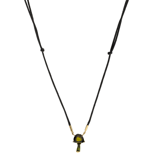 Ara Vartanian Green Tourmaline Mushroom Pendant Necklace front view