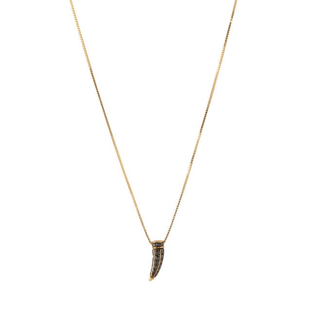 Ara Vartanian Horn Pendant Necklace - Black Diamond - Necklaces - Broken English Jewelry