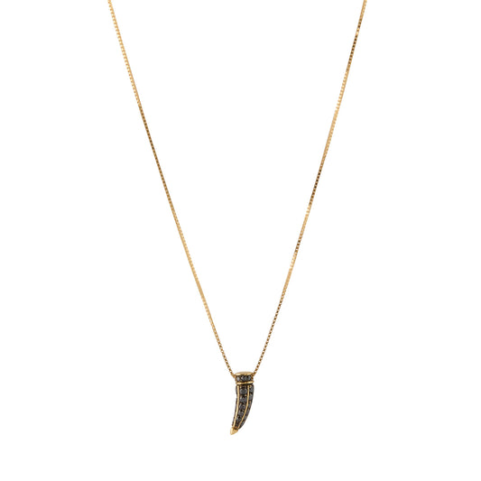 Horn Pendant Necklace - Black Diamond - Main Img