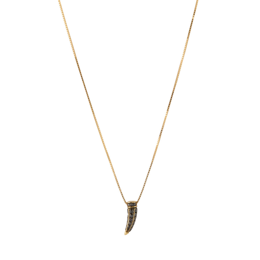 Ara Vartanian Horn Pendant Necklace - Black Diamond - Necklaces - Broken English Jewelry