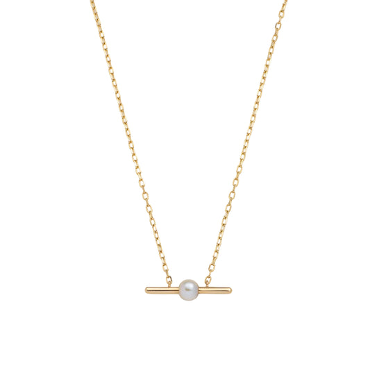 Akoya Pearl Bar Necklace - Main Img