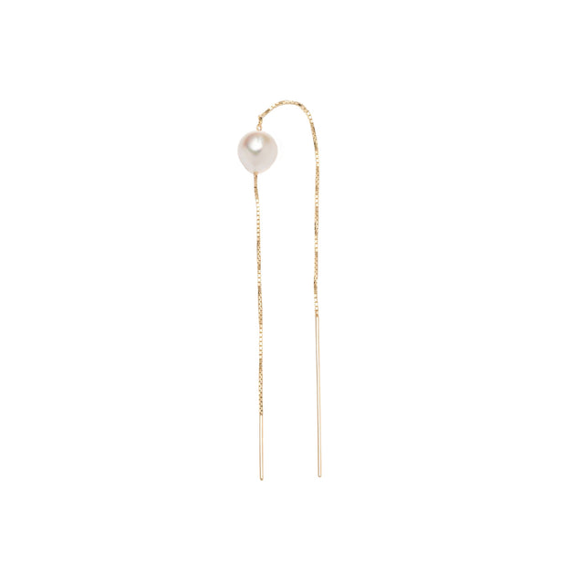 Hirotaka Akoya Pearl Chain Earring - Earrings - Broken English Jewelry front view