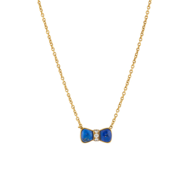 Lapis Lazuli and Diamond Van Cleef & Arpels Bow Necklace