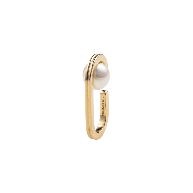 Hirotaka Pearl Beluga Ear Cuff - Earrings - Broken English Jewelry front angled view