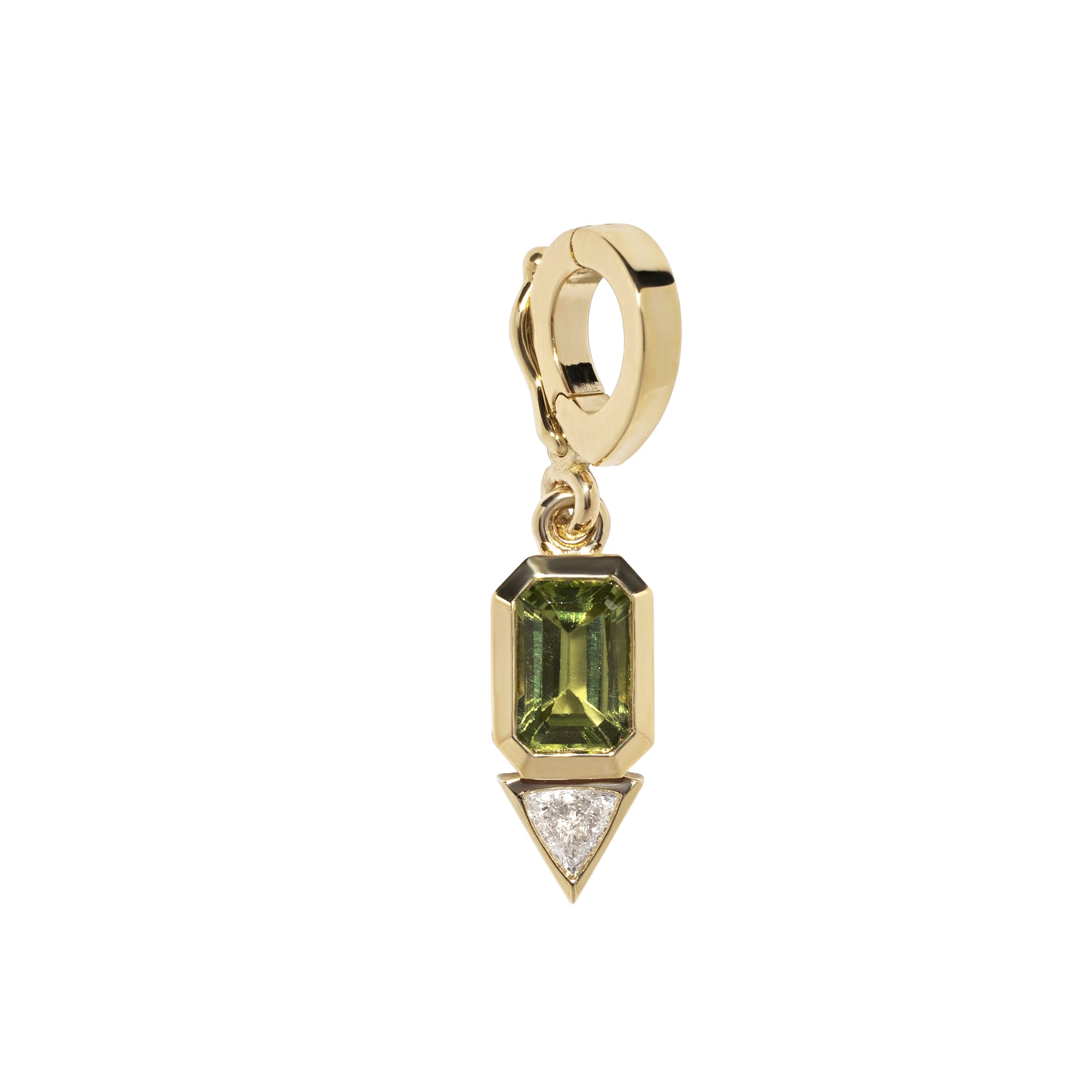 Peridot and Trillion Diamond Charm