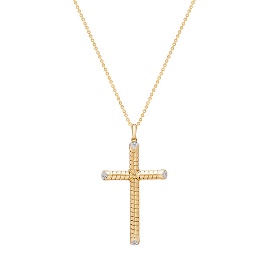 Pave Diamond Trisolina Cross Pendant