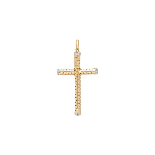 Pave Diamond Trisolina Cross Pendant - Main Img