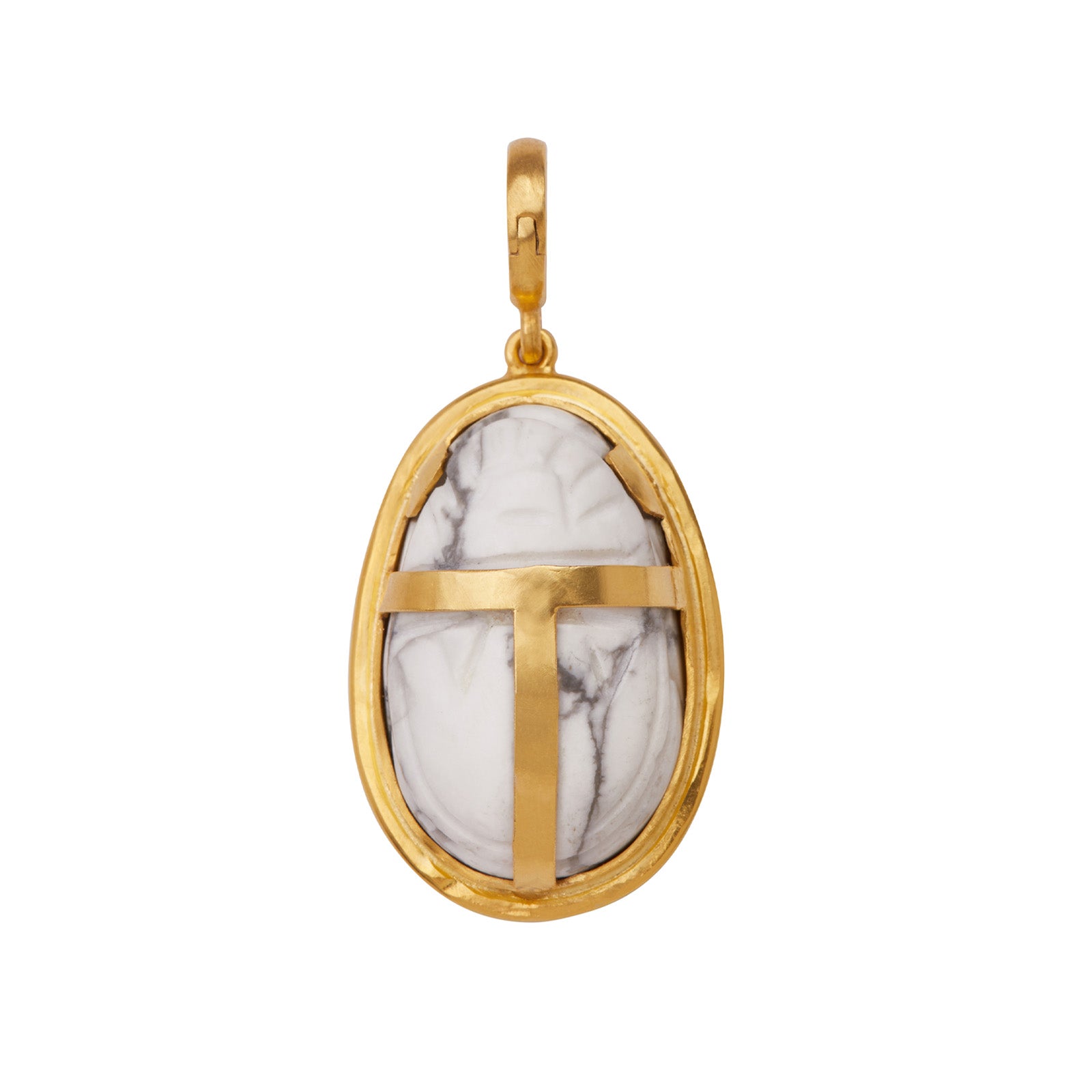 Scarab Charm - Howlite by Christina Alexiou - Charms & Pendants - Broken English Jewelry front view