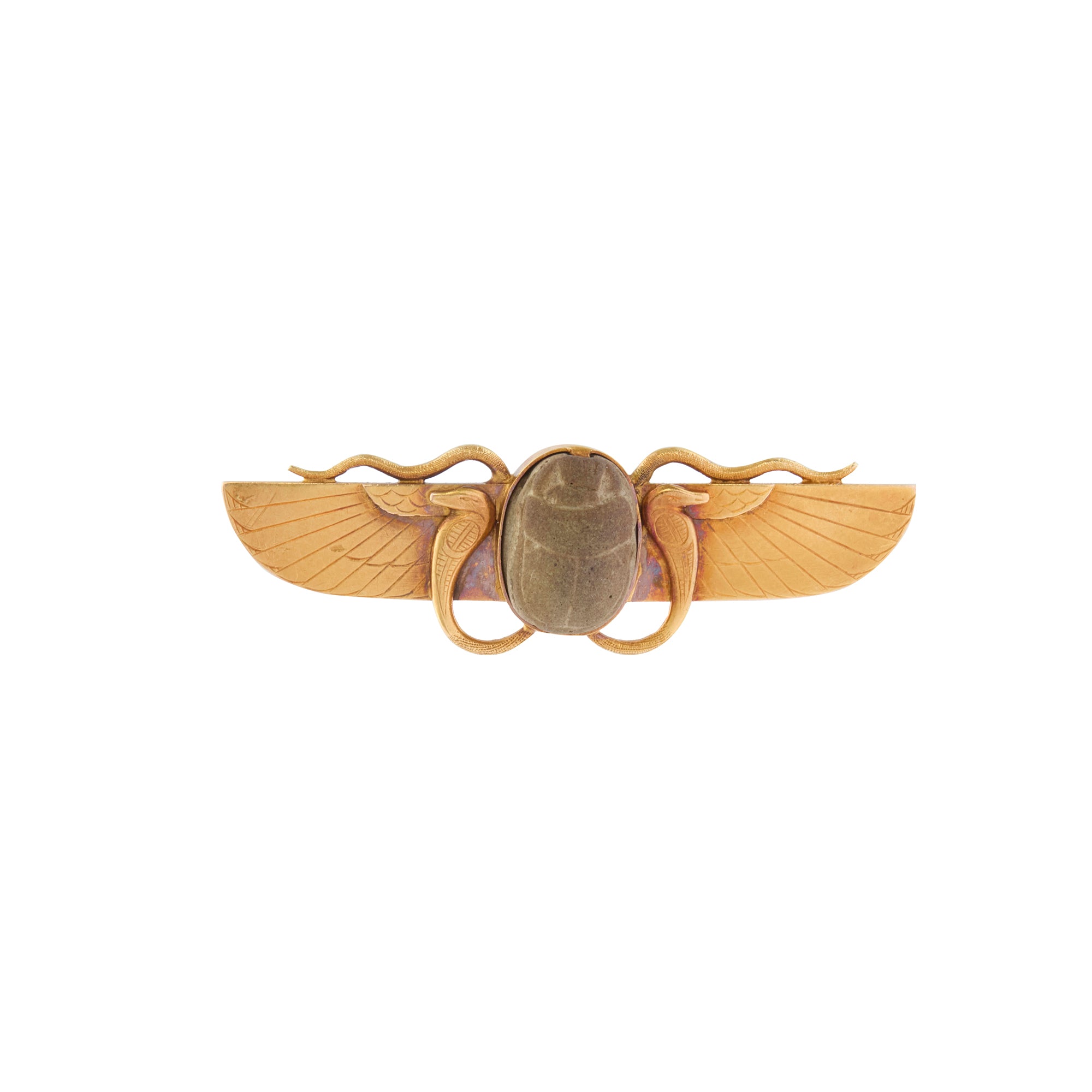 Stone Scarab Brooch
