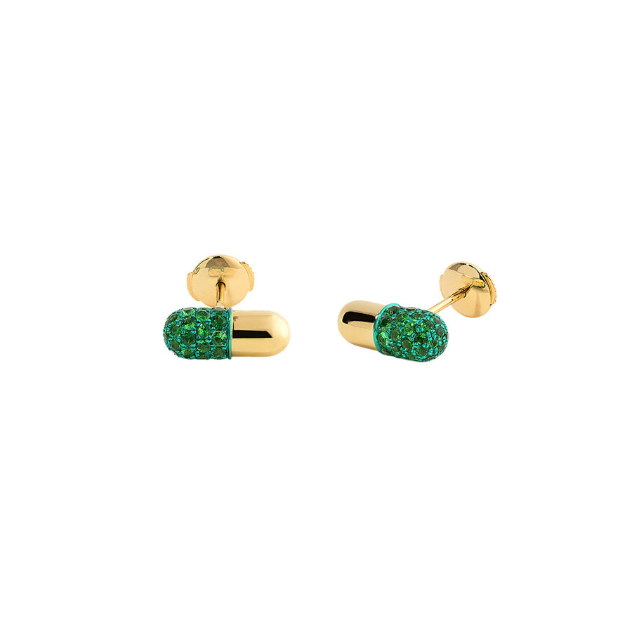 Elior Tsavorite Pill Stud Earrings - Earrings - Broken English Jewelry