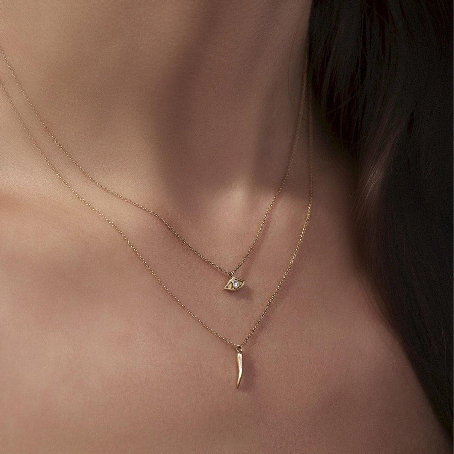 Pamela Love Italian Horn Pendant Necklace - Necklaces - Broken English Jewelry on model