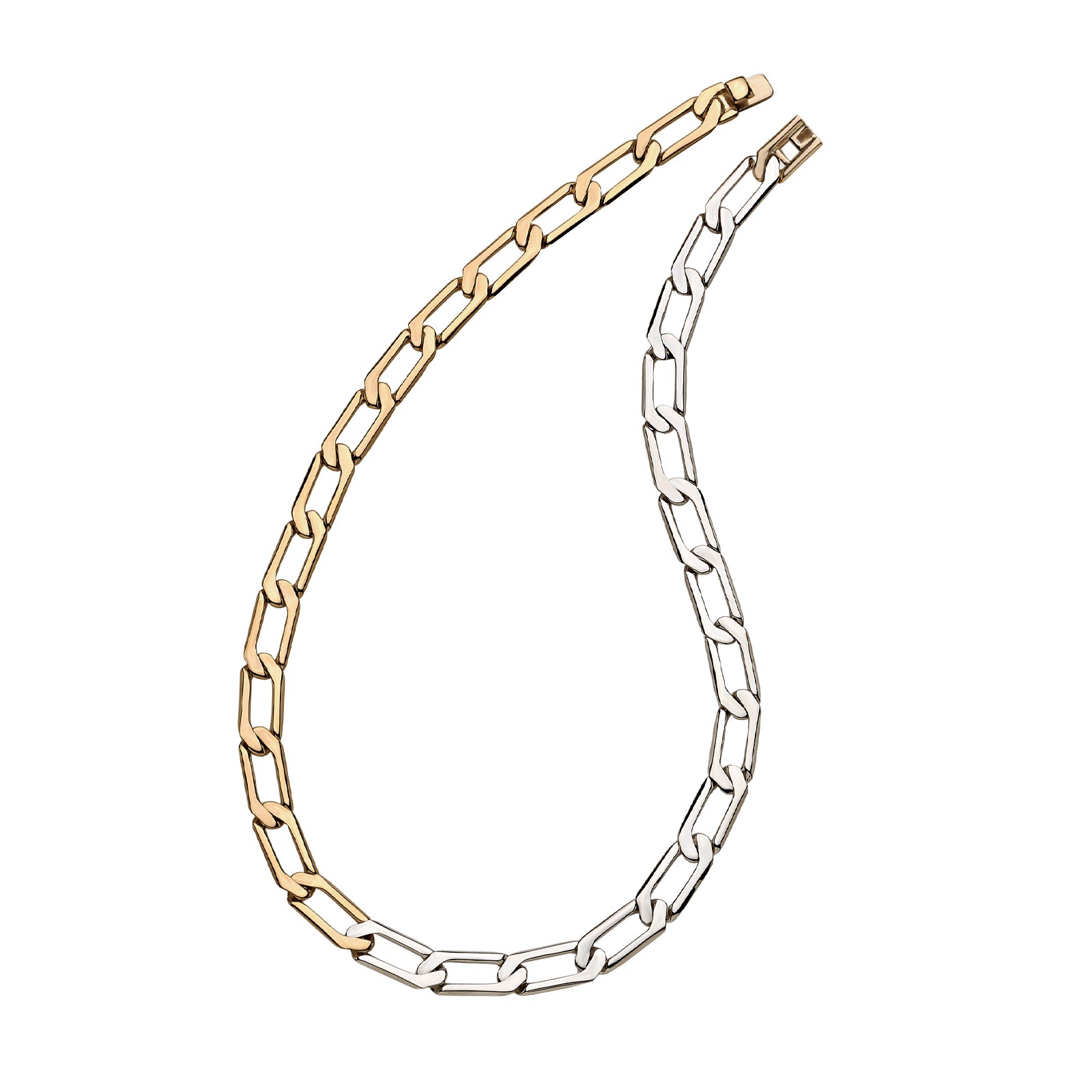 Prasi 2 Tone Fatto a Mano Chain Necklace, top view