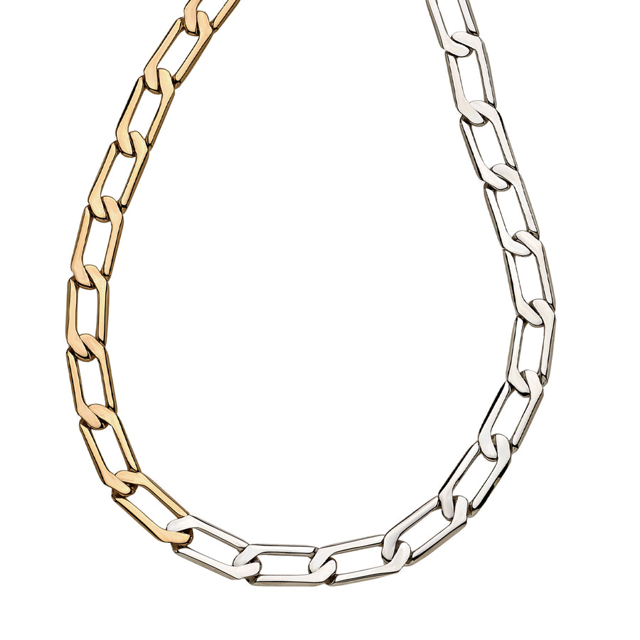 Prasi 2 Tone Fatto a Mano Chain Necklace, detailed top view