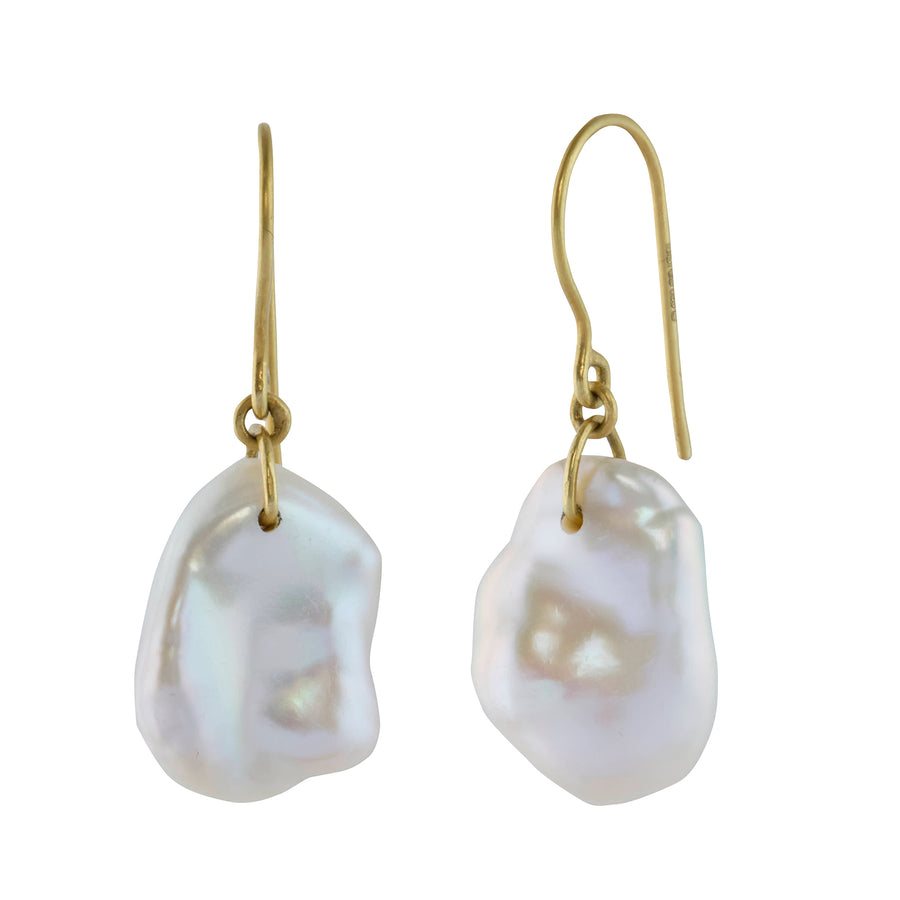 Aphrodite's White Baroque Pearl Earrings