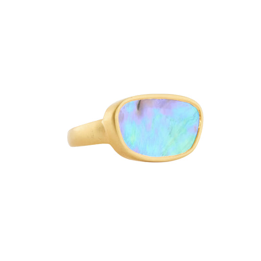 Paua Shell Square Beachcomber Greek Ring