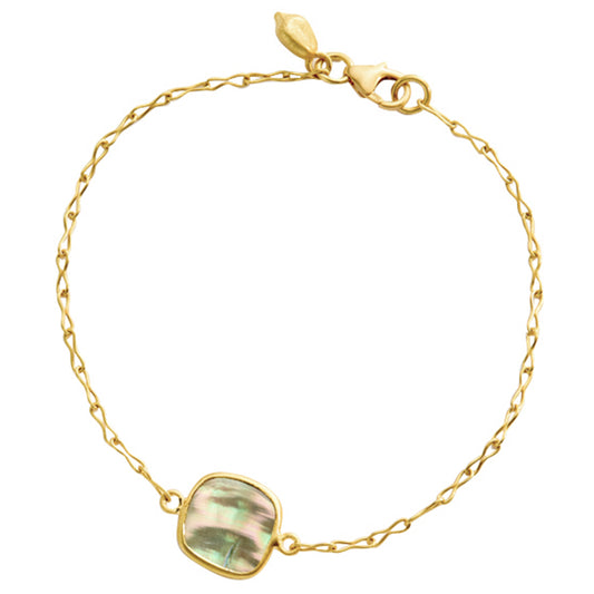 Paua Shell Single Stone Beachcomber Bracelet - Main Img