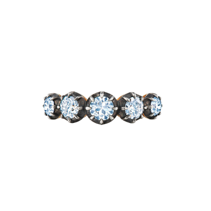 Fred Leighton Collet 5 Stone Diamond Ring - Rings - Broken English Jewelry front view