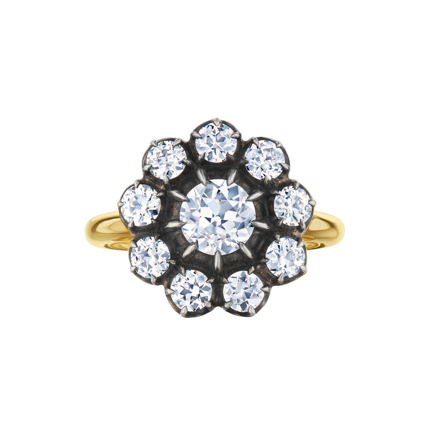 Fred Leighton Collet Round-Cut Diamond Cluster Ring - Rings - Broken English Jewelry front view
