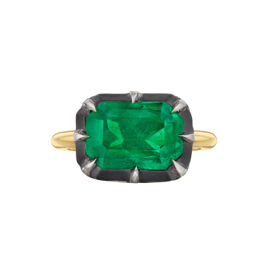 Fred Leighton Collet Emerald-Cut Ring - Emerald - Rings - Broken English Jewelry front view