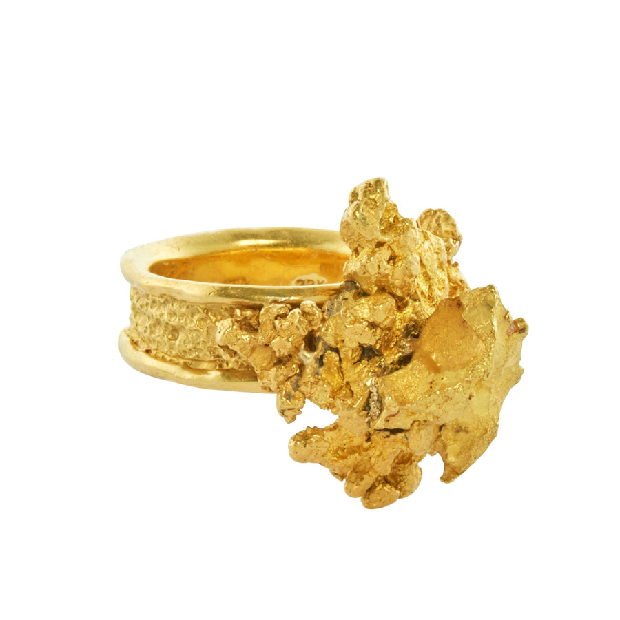 Lisa Eisner Jewelry Eros Gold Nugget Ring - Rings - Broken English Jewelry side view