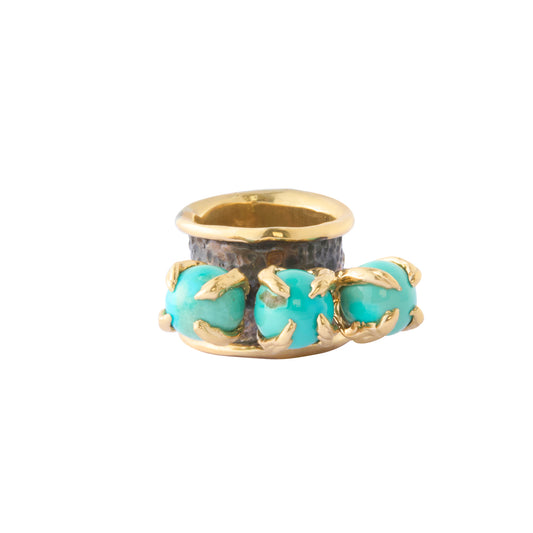 Kingman Moon Feather Ring - Turquoise - Main Img