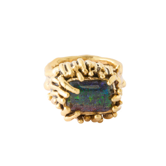 Sea Wheat Ring - Black Opal - Main Img