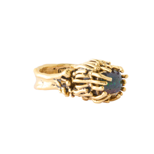 Sea Wheat Ring - Black Opal