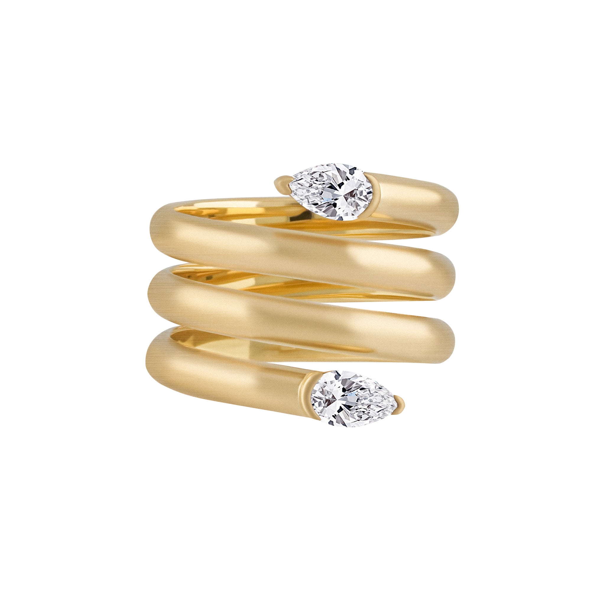 Diamond Matte Double Headed Wrap Ring