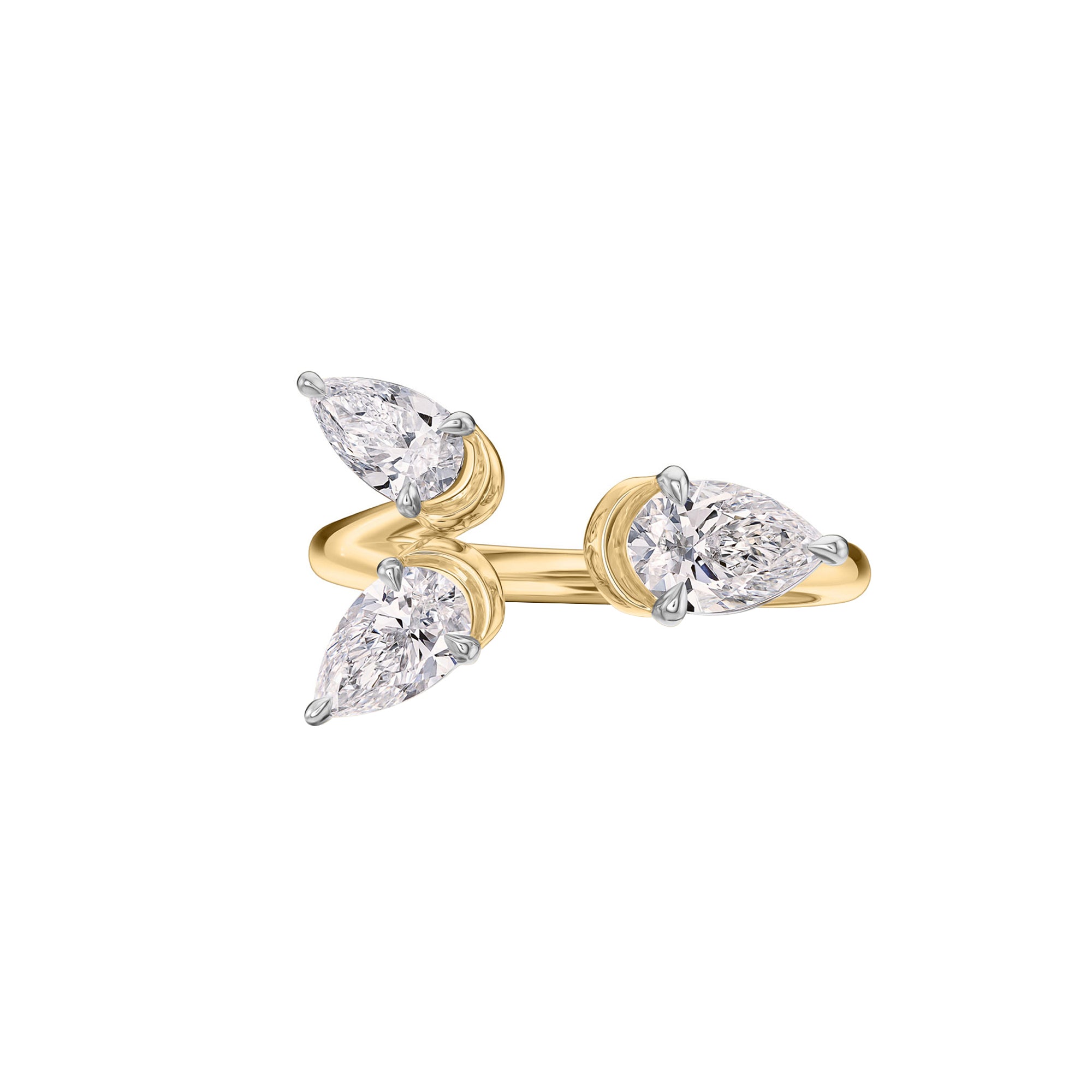 Graduated Diamond Open Cuddle Triple Ring