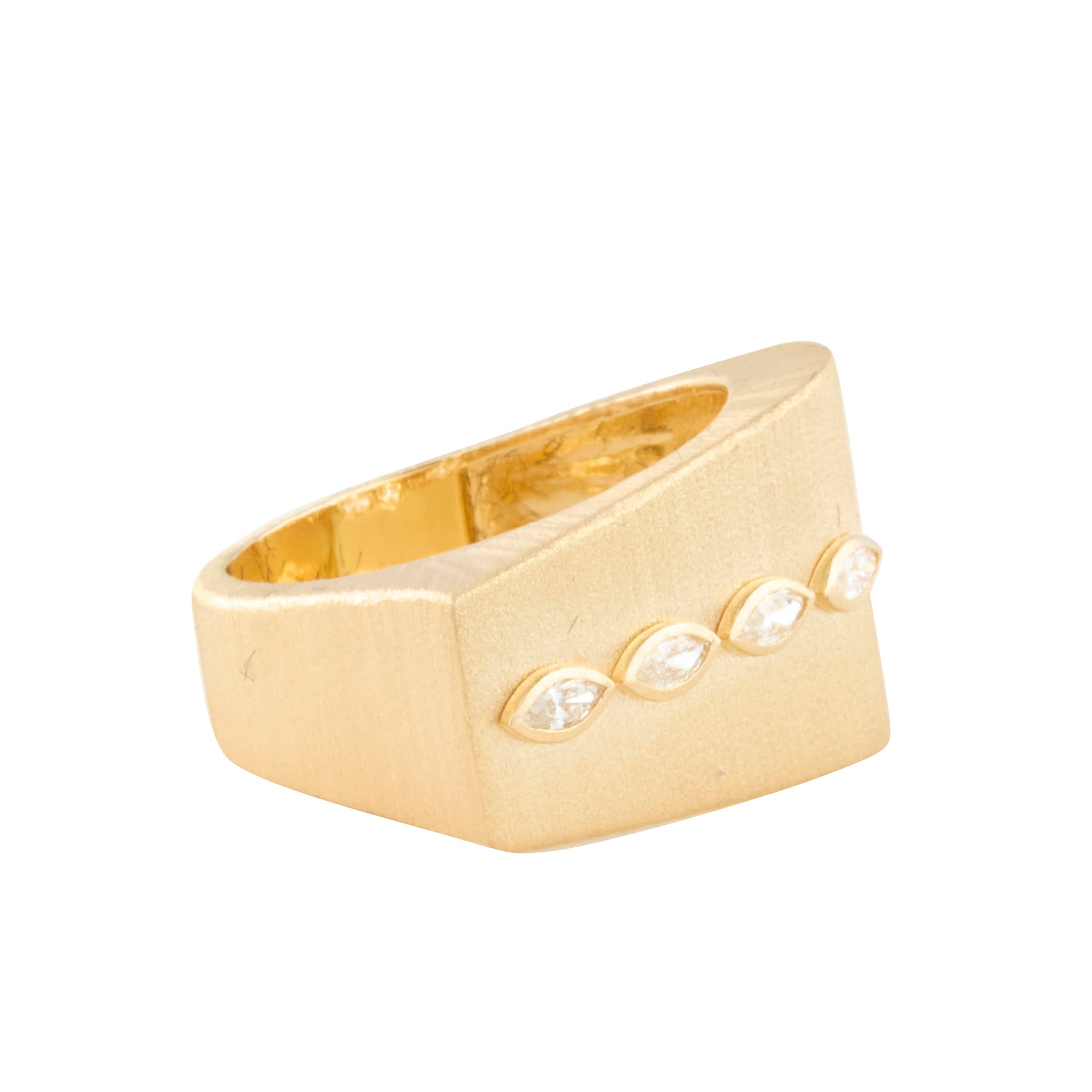 Diamond Brushed Belle Ring