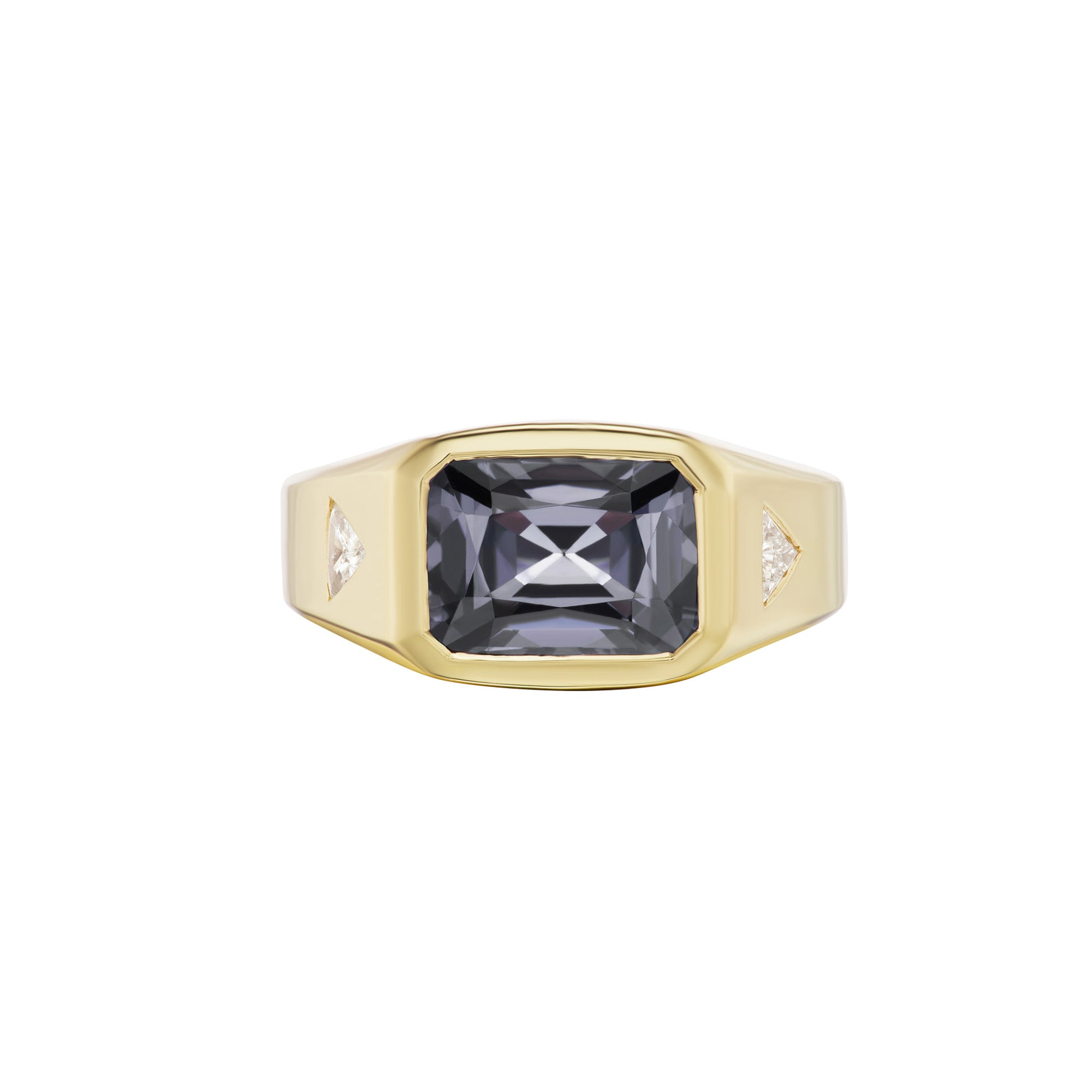 Lavender-Grey Spinel and Diamond Creation Ring