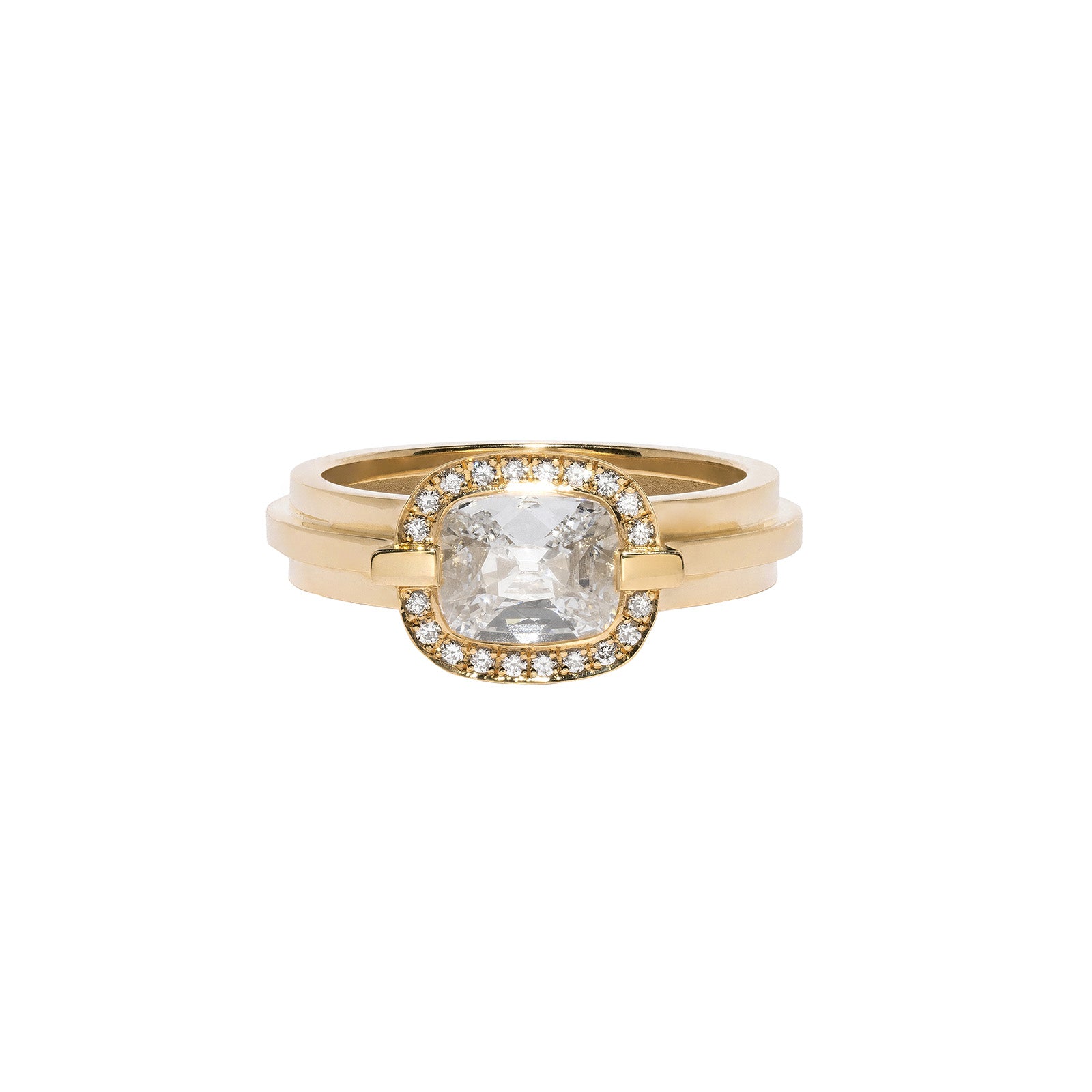 Azlee Diamond Staircase Floating Ring - Rings - Broken English Jewelry