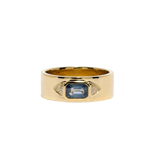 Sapphire NESW Ring - Main Img