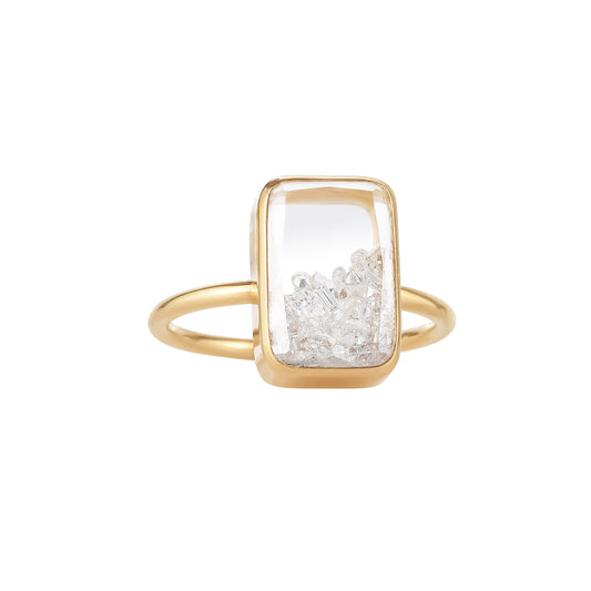 Diamond Petite Kaleidoscope Shaker Ten Fourteen Ring - Main Img
