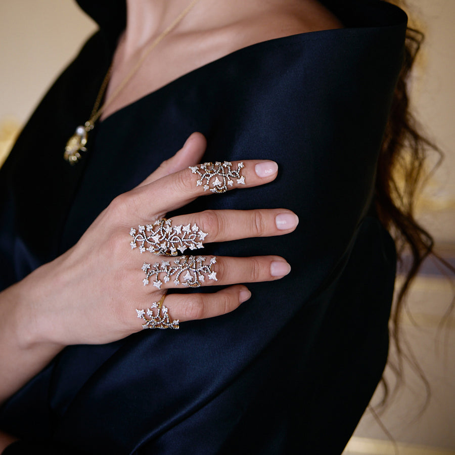 Aida Bergsen Flora Ivy Long Ring - Rings - Broken English Jewelry on model