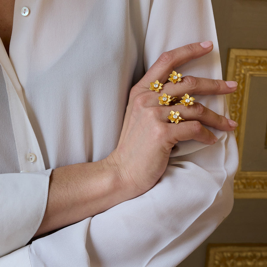 Aida Bergsen Hellebore Duo Ring - Rings - Broken English Jewelry on model