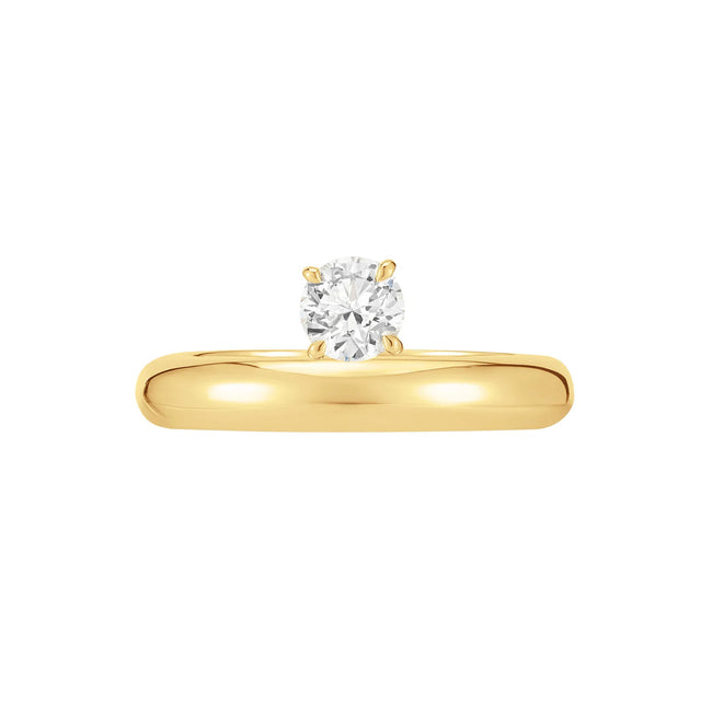 Carbon & Hyde Floating Round Ring - Yellow Gold - Rings - Broken English Jewelry front view