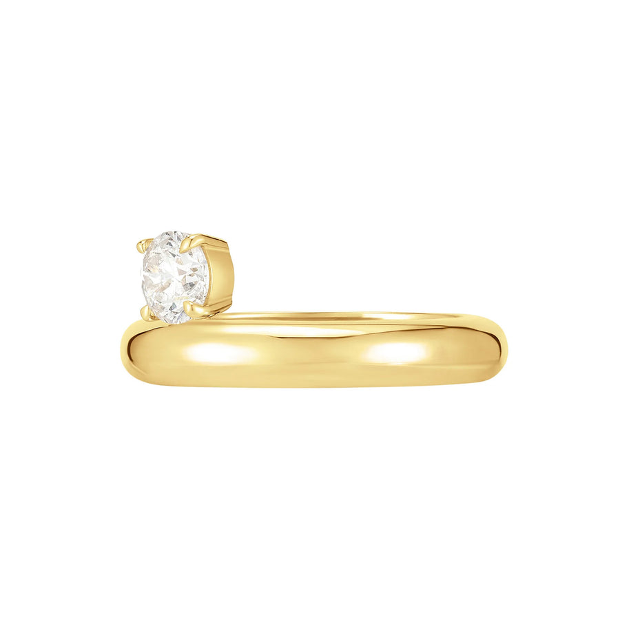Carbon & Hyde Floating Round Ring - Yellow Gold - Rings - Broken English Jewelry side view