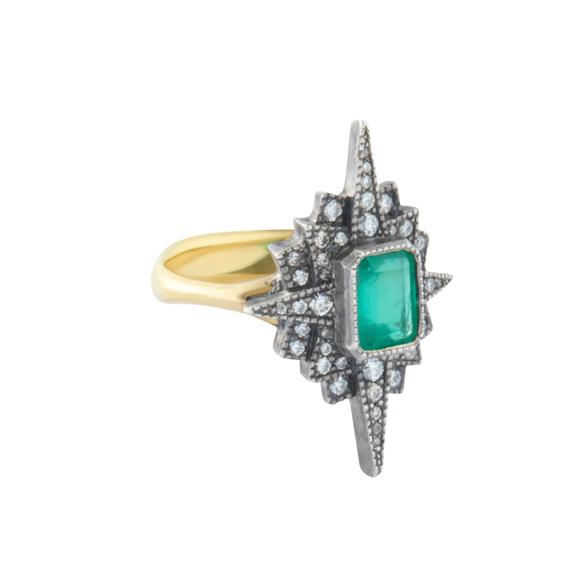 Emerald Starburst Ring
