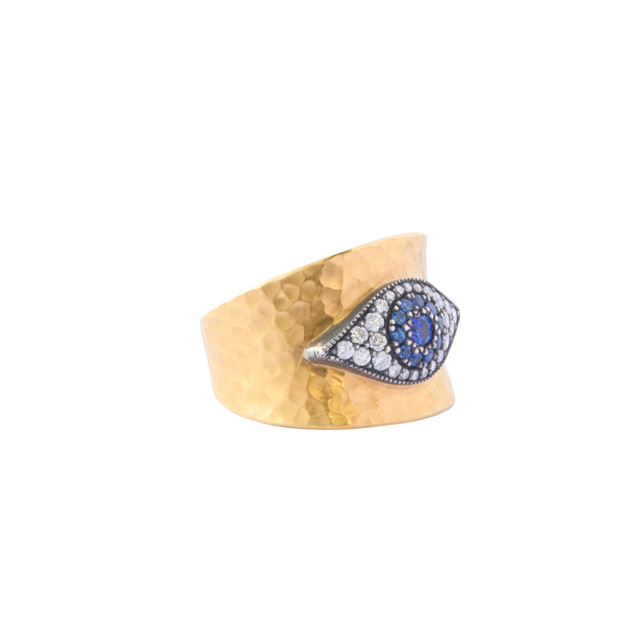 Evil Eye Ring - Diamond and Sapphire