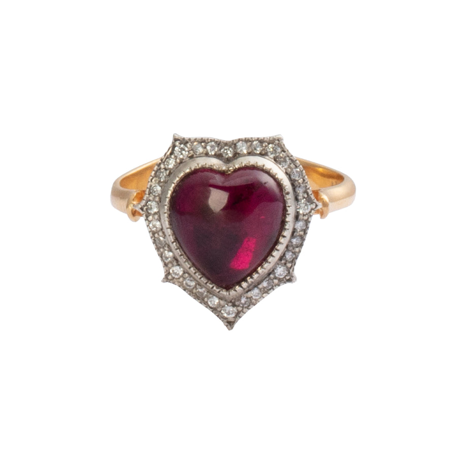 Arman Sarkisyan Mini Rubellite Heart Ring front view