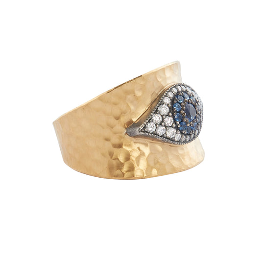 Sapphire and Diamond Evil Eye Ring