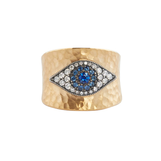 Sapphire and Diamond Evil Eye Ring - Main Img