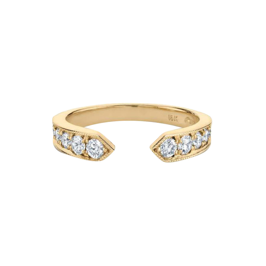 Lizzie Mandler Pave Diamond Chevron Ring - Rings - Broken English Jewelry