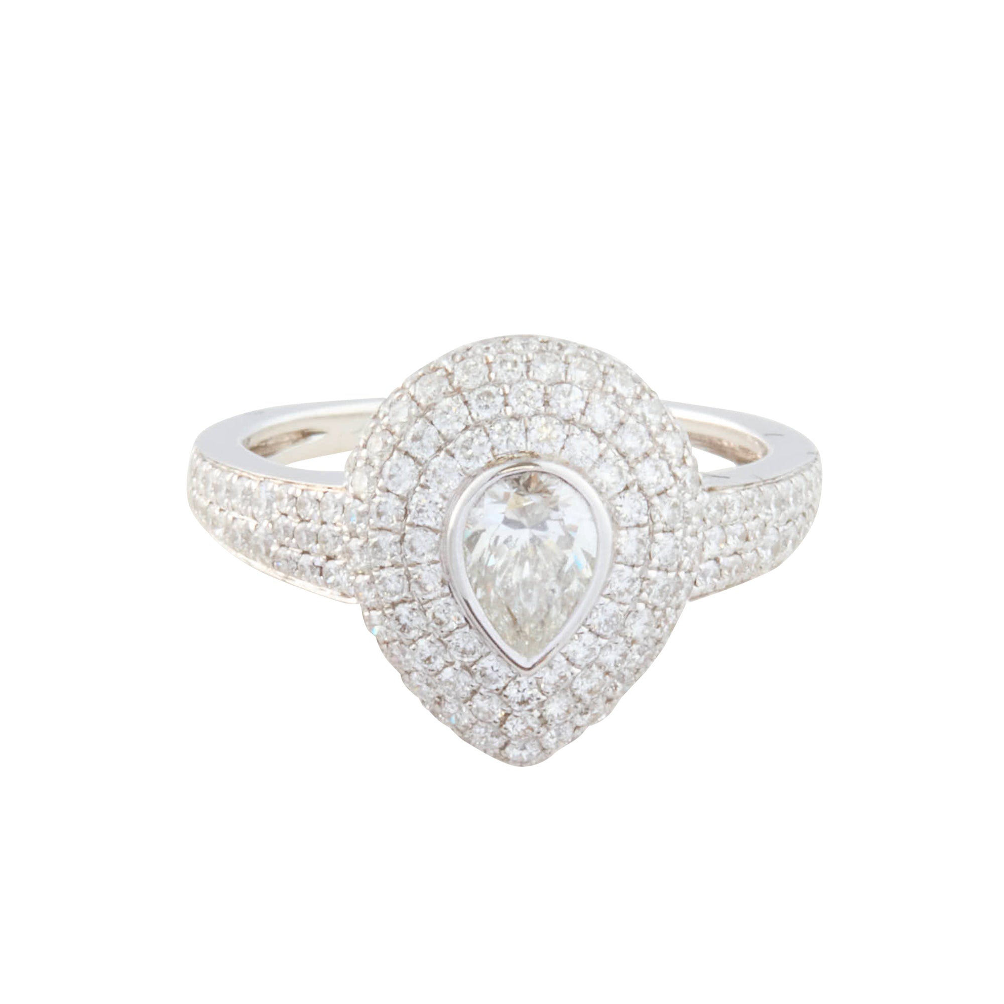 Diamond Pear Pinky Ring