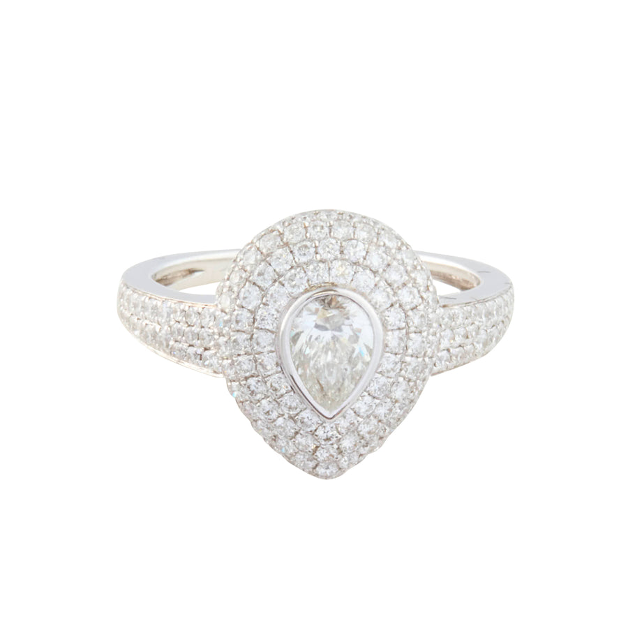 Diamond Pear Pinky Ring